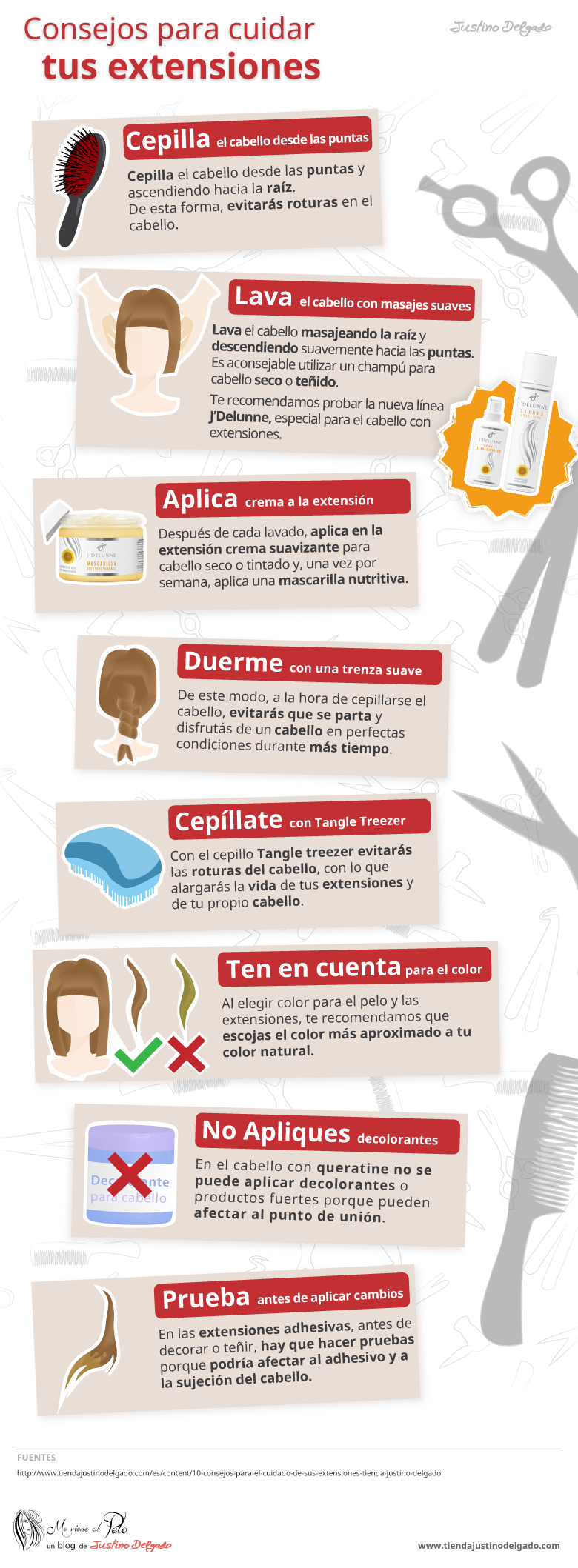Infografía: Cómo cuidar tus extensiones de pelo natural