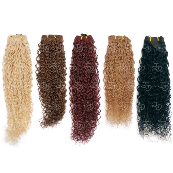 Weft curly hair extensions